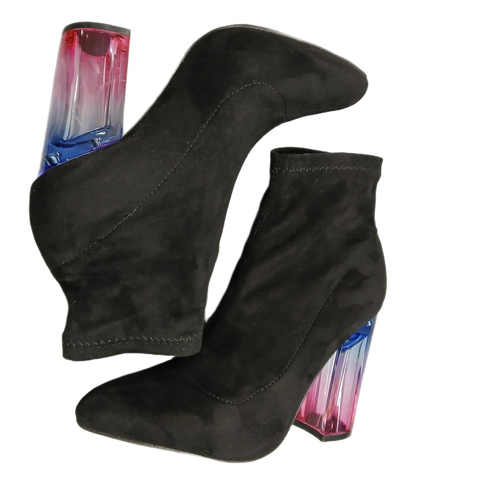 Qupid Booties Womens US Size 7 Multi Synthetic Stitched Pointed Toe Block Heel
